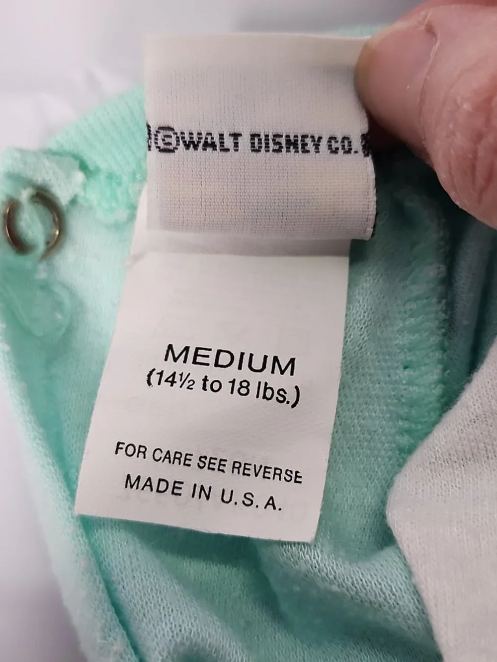 Disney Jog Togs Minnie Mouse Roller Skating Romper Mint Green Medium USA VTG